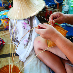 手編み竹かご　竹製のザル　37cm 7枚目の画像
