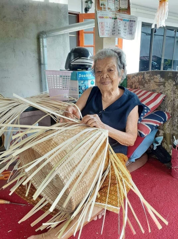 【在庫処分セール☆】手編み竹かご　天秤ザルタイプ（蓋付き） 7枚目の画像