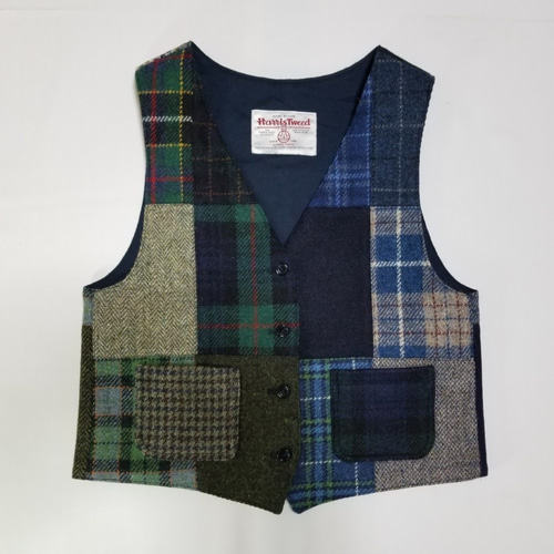 スコットランド　ワークベスト　カーキ系 スコットランドワークベストカーキ系