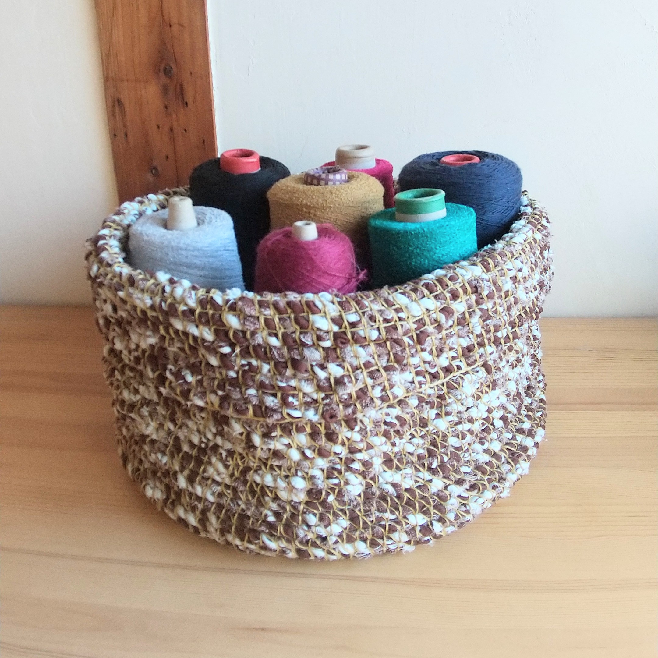 ファブリックロープの布かご◇大きめ