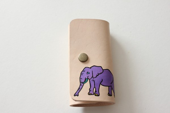 鑰匙包/天然紫色大象 第1張的照片
