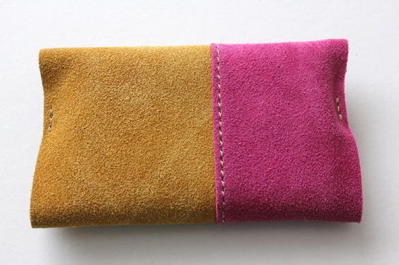麂皮紙巾盒/黃色×粉紅 第3張的照片