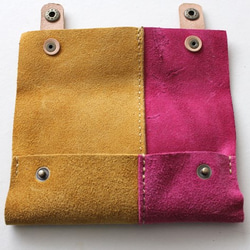 麂皮紙巾盒/黃色×粉紅 第4張的照片