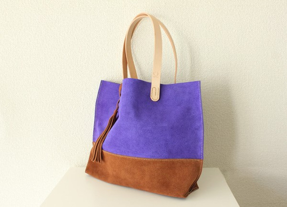 絲絨的手提包/醇厚的紫色 第3張的照片