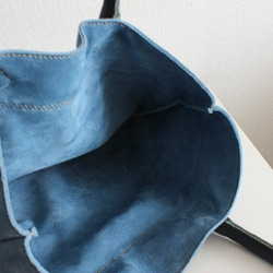 aiko-san訂購頁面/皮革手工縫製流蘇背部/藍灰色 第5張的照片