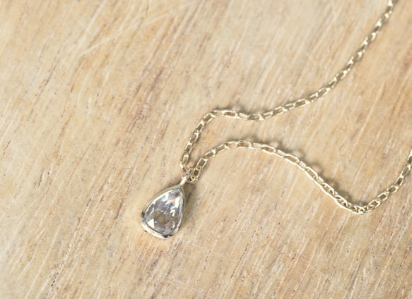 Old Rose Cut Drop Diamond Necklace 2枚目の画像