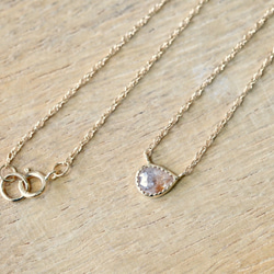 Pink Beige Drop Diamond Necklace 4枚目の画像