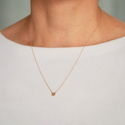 Pink Beige Drop Diamond Necklace 5枚目の画像