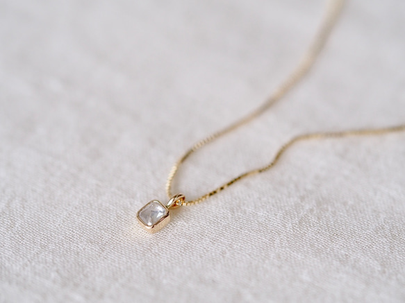 Baby Square Diamond Necklace / Mist 2枚目の画像