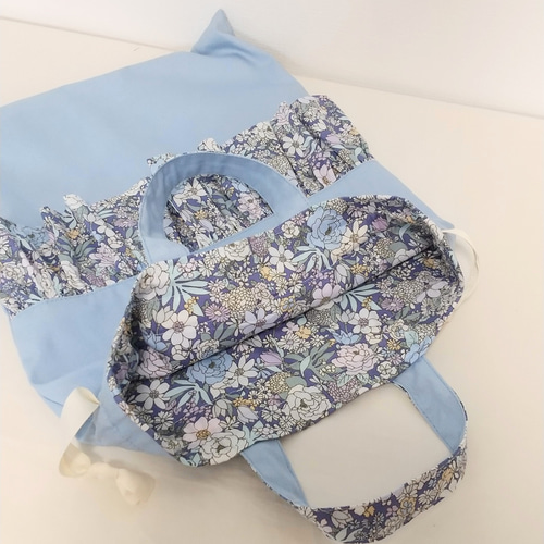 セット割♡入園・入学3点セット＊ライトブルーの花柄フリル