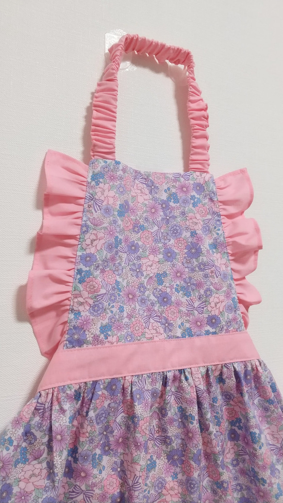 dmsrs様専用♡キッズ　エプロン＊リボン×花＊ 2枚目の画像