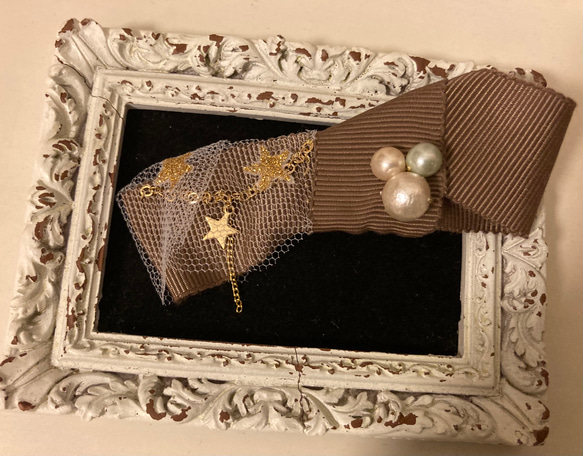 大人リボンのヘアクリップ 1枚目の画像