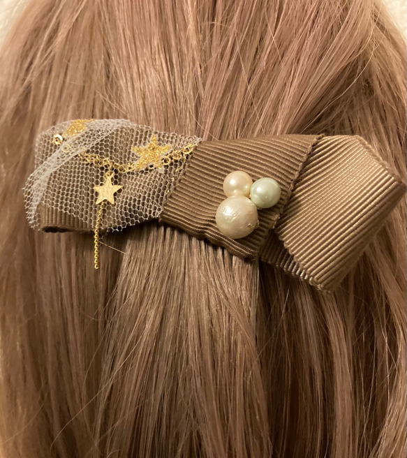 大人リボンのヘアクリップ 2枚目の画像