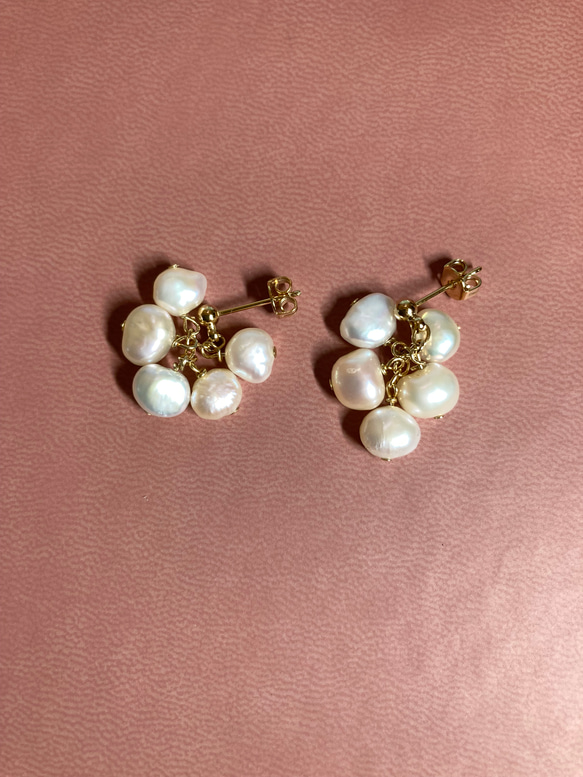 淡水パールのピアス 1枚目の画像
