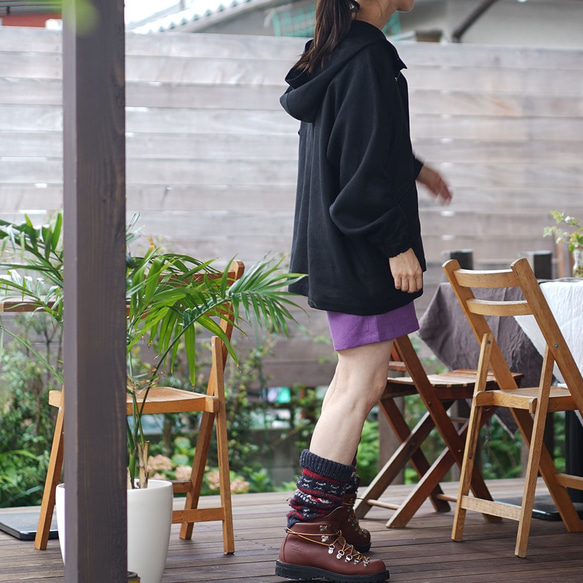 [Wafu 高級亞麻] Mountain Parka Parka Outerwear / Lamp Black h053c-lb 第4張的照片