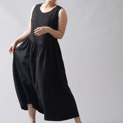 [wafu] 亞麻洋裝 無袖洋裝 / 黑色 a018a-bck1 第1張的照片