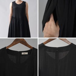 [wafu] 亞麻洋裝 無袖洋裝 / 黑色 a018a-bck1 第9張的照片