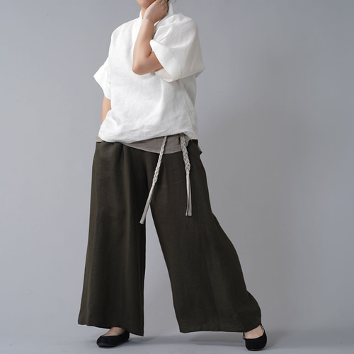 美品　wafu. フランス産リネン100% 白トップス M 美品 wafu. フランス産リネン100% 白トップス M