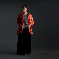 【wafu】Linen Cardigan　トッパーカーディガン ハンドワッシャー /バーミリオン h014a-vmi2 6枚目の画像