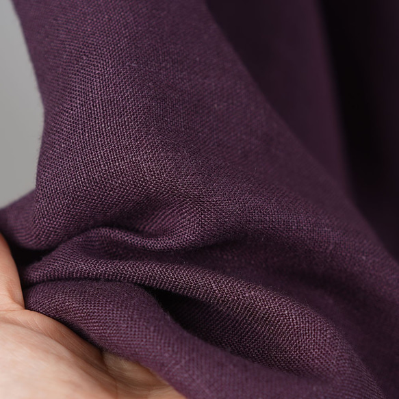 【wafu】中厚リネン羽織 男女兼用 和装 和服 リネン着物/紫根(しこん) h037h-skn2 5枚目の画像