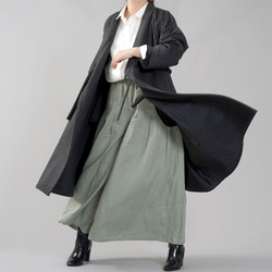 【wafu 1着限定】ウールWool 羽織コート 着物 kimono 伝統的/チャコールグレー h037-cgy3 6枚目の画像