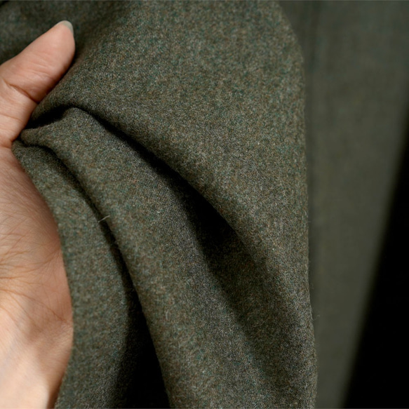 [僅限於1瓦夫]法蘭絨羊毛100％切斯特大衣羊毛/苔綠色h023a-sgn2 第5張的照片