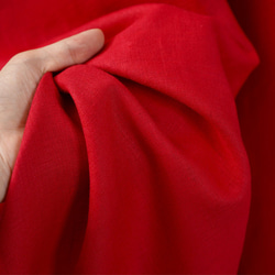 【Wafu】中厚麻不規則下擺裙喇叭裙4件套脫衣麻裙/紅色s002g-red2 第5張的照片