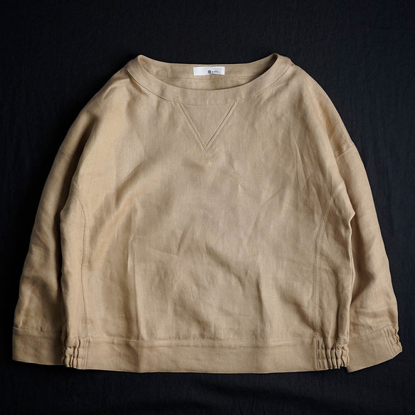 【wafu プレミアム】Linen スウェット風 トップス/シャンパン t048a-cmp3 9枚目の画像