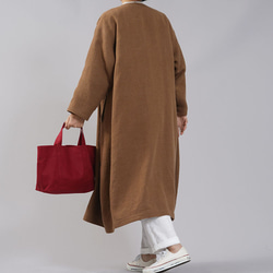 【Wafu】亞麻羊毛大衣3粒扣無色大衣繭內襯亞麻/Kannel h026b-cne3 第7張的照片