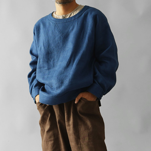 wafu プレミアム】【受注製作】Linen トップス リネントレーナー 