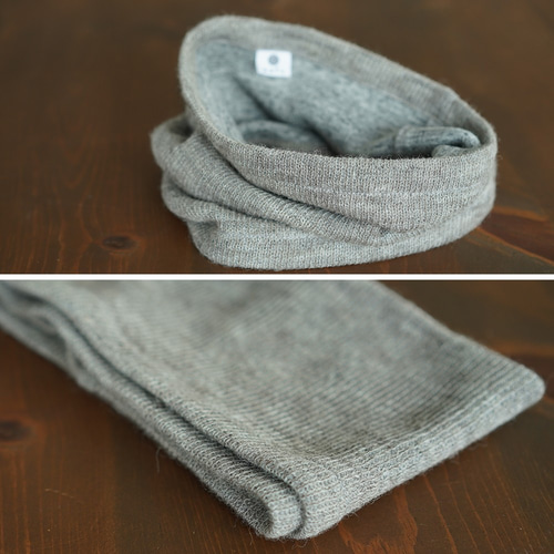 ゆったりリネン麻100%グレー&メッシュ生地シングルネックウォーマー ゆったりリネン麻100%グレー&メッシュ生地シングルネックウォーマー