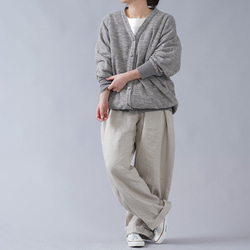 [Wafu]定做長袖！厚亞麻羊毛針織的多爾曼羊毛衫/麻灰色H030A-SLW3 第3張的照片