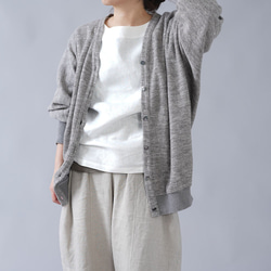 [Wafu]定做長袖！厚亞麻羊毛針織的多爾曼羊毛衫/麻灰色H030A-SLW3 第7張的照片
