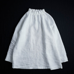 【LL】【wafu】雅亜麻 Linen Top タートル ネック インナー 袖スリット/白色 p014a-wht1-ll 8枚目の画像