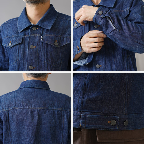 wafu リネン デニム gジャン アウター ジャケット 男女兼用