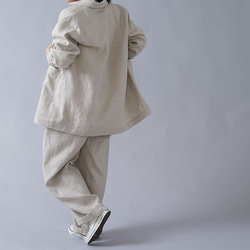 [M] [wafu] 男女通用中厚亞麻工作服色織工作夾克/亞麻本色 h031c-amn2-M 第3張的照片