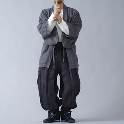 【wafu】岡山リネンデニム linen ninja japan 忍者パンツ/ダークインディゴ b005c-din3 3枚目の画像