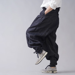 【wafu】岡山リネンデニム linen ninja japan 忍者パンツ/ダークインディゴ b005c-din3 7枚目の画像