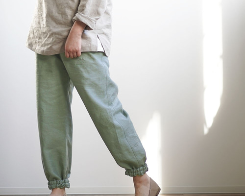 wafu.もんぺパンツ紺 wafu 】 linen clothing