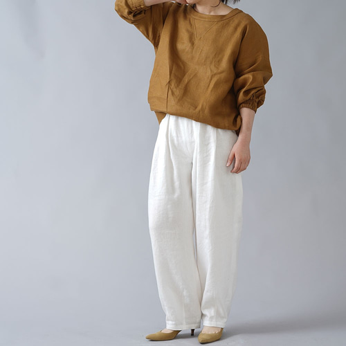 wafu入門編】25限定! 透けます。 リネン 2タック ボールパンツ