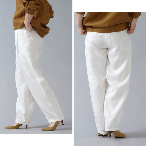 wafu入門編】25限定! 透けます。 リネン 2タック ボールパンツ wafu入門編】25限定! 透けます。 リネン 2タック ボールパンツ