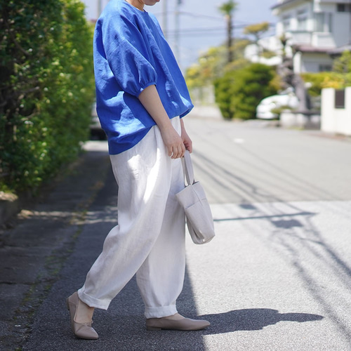 wafu入門編】25限定! 透けます。 リネン 2タック ボールパンツ wafu入門編】25限定! 透けます。 リネン 2タック ボールパンツ