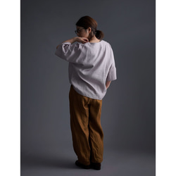 【wafu】Oversized T-shirt リネンビッグT チュニック/灰桜 はいざくら t041f-hzk1 3枚目の画像