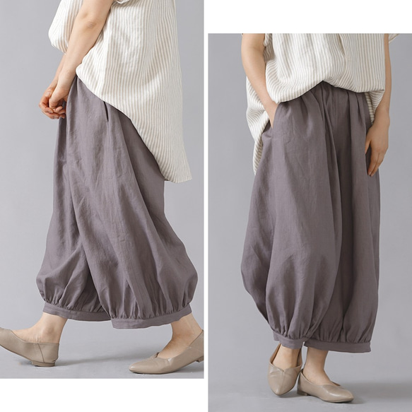 [wafu]超高密度亞麻阿拉丁球褲，略薄，第60支/棕鼠 b005j-cnz1 第2張的照片