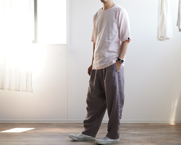 [試用產品！ ] Unisex Cotton W Gauze Tops T 卹#training / 粉色 t020m-pnk1 第4張的照片