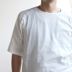 【お試し品！】男女兼用 コットン Wガーゼ トップス Tシャツ #training/ホワイト t020m-wht1 6枚目の画像