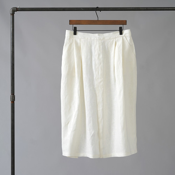 [Wafu] 耐用亞麻帆布折疊沙龍圍裙 / 米白色 z001p-owh2 第9張的照片