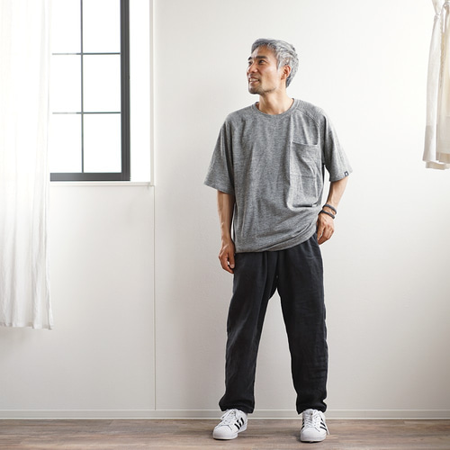 『新品』　wafu Mサイズ オーガニックコットン　Tシャツ　男女兼用　リネン wafu 】 linen clothing リネン服・リネン寝具・リネン雑貨