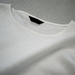 【見習い製作品】リネン100% ビッグシルエット ゆるTシャツ #training /ホワイト t050c-wht1*k 8枚目の画像