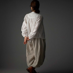 【wafu】Lola （ロラ） Embroidered linen shirt/ t014c-wht1 3枚目の画像